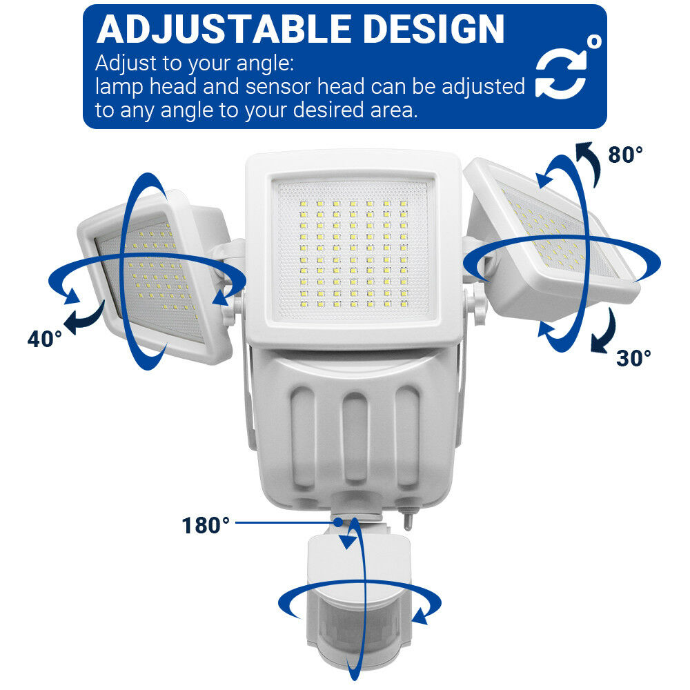 Costech Waterproof 182 LED Solar Light， Triple Head Ultra-Bright Garden Yard Outdoor Motion Sensor Activated Lamp