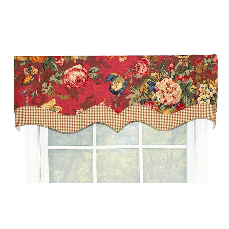 RLF Home Queensland D-Regal Valance. Rod Pocket， Contrast fabric