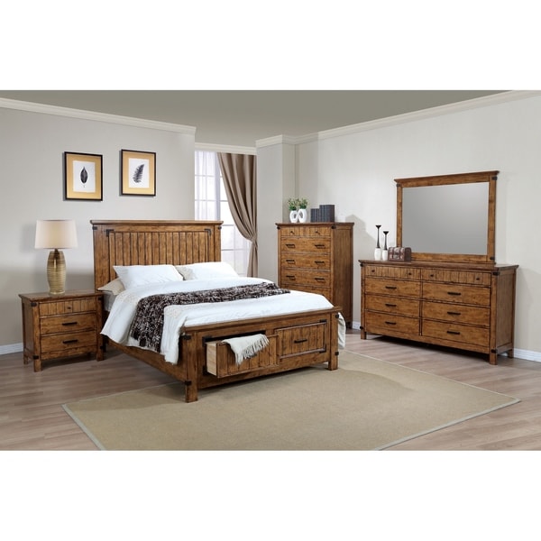 Coaster Furniture Brenner Rustic Honey 5-piece Storage Bedroom Set - - 23599146