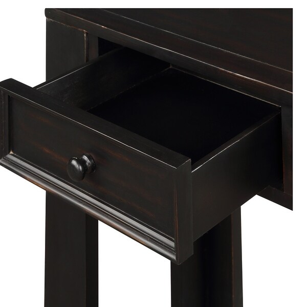 Console Sofa Table with Storage Drawers and Bottom Shelf for Entryway