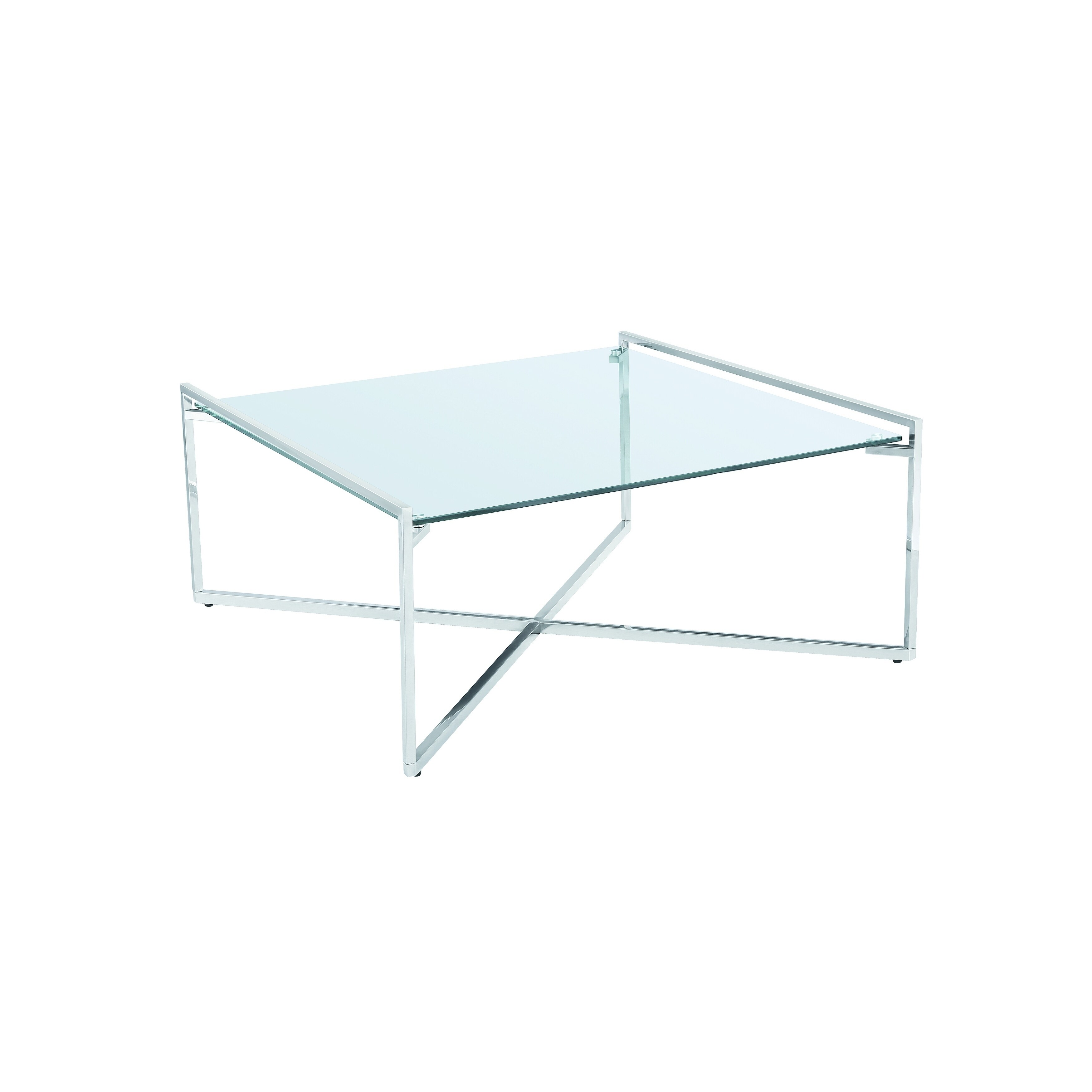 Banner Modern Square Glass/ Metal Coffee Table