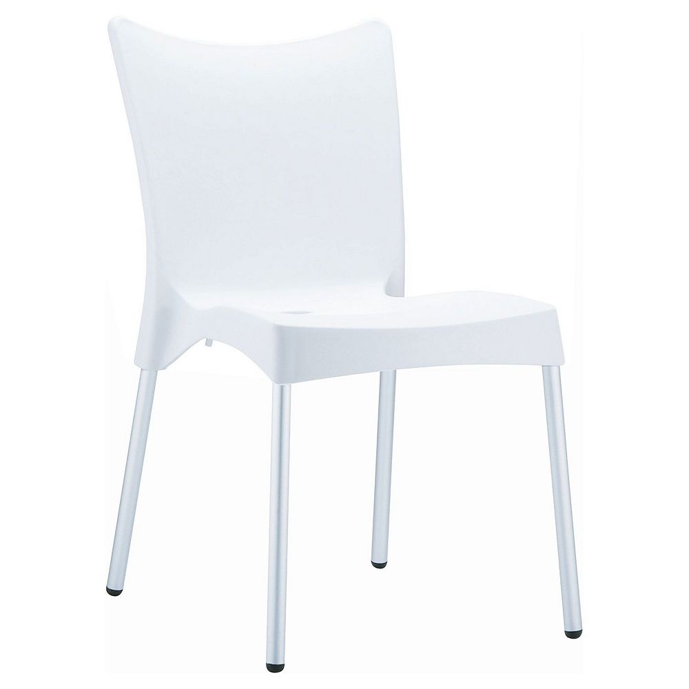 33.25 White Stackable Outdoor Patio Dining Chair