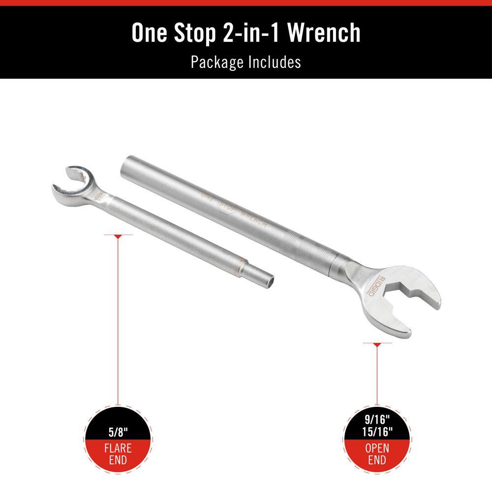 RIDGID One Stop Wrench for Angle Stops Straight Stops and Compression Couplings 2-in-1 Plumbing Wrench for Common Nut Sizes 27023