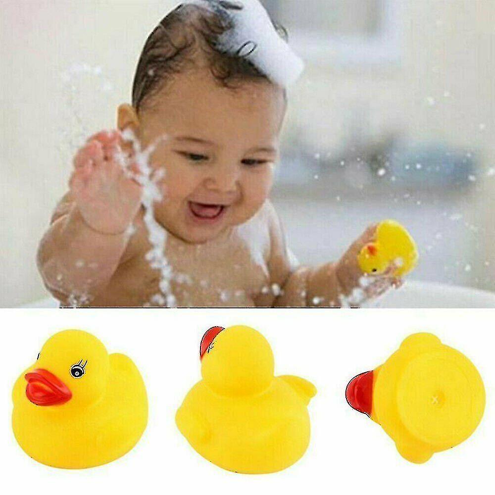 1-100xyellow Rubber Ducks Bathtime Squeaky Bath Toy Water Play Kid Toddler 3-4cm