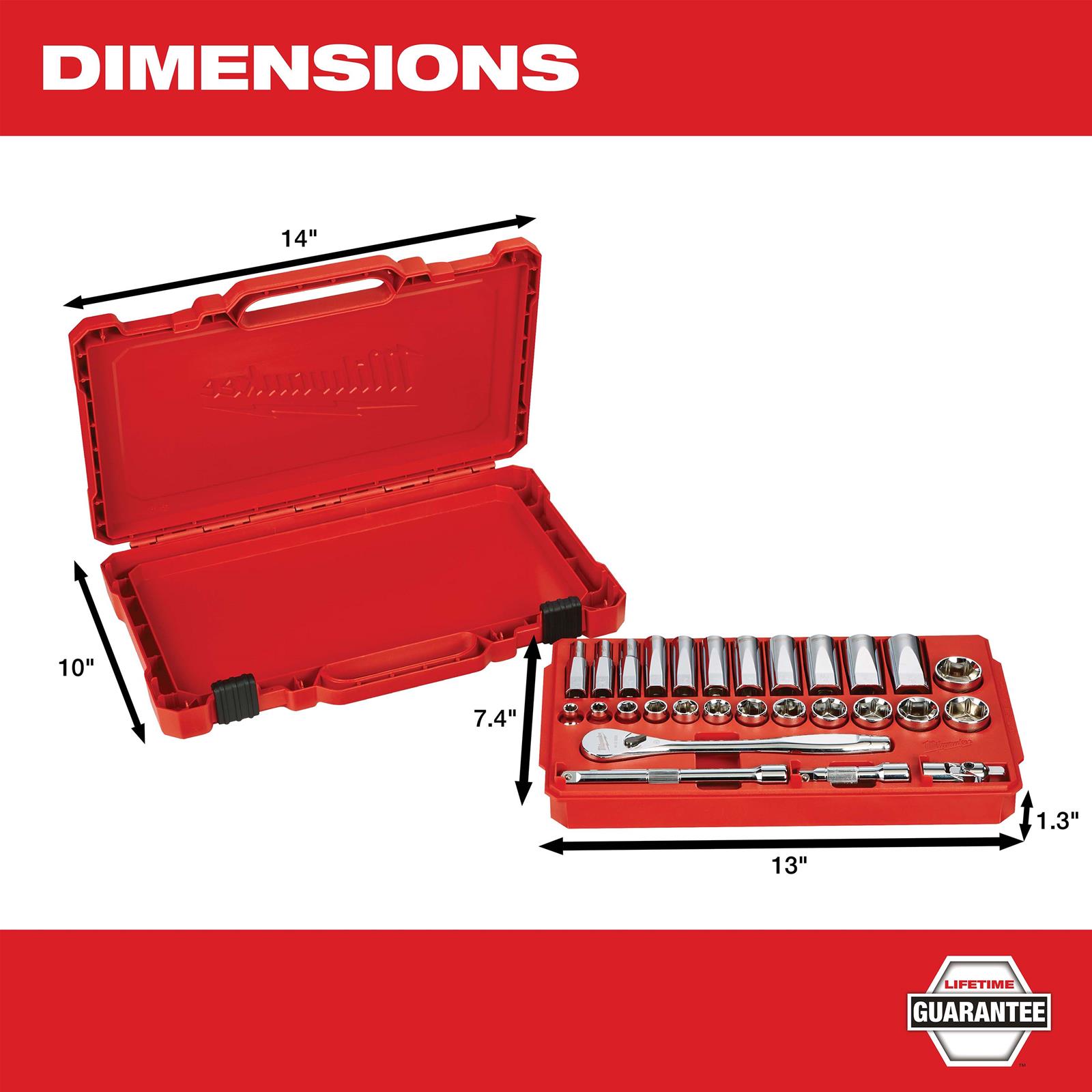 Milwaukee Tool 48-22-9408 Milwaukee 28-Piece Ratchet and Socket Sets