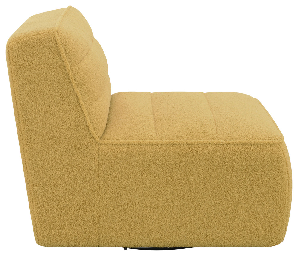 Cobie Upholstered Swivel Armless Chair Mustard   Modern   Armchairs And Accent Chairs   by Modon  Houzz