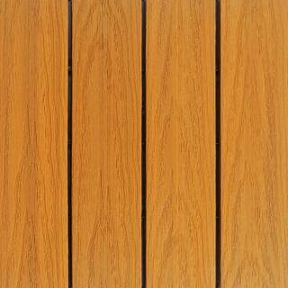 NewTechWood UltraShield Naturale 1 ft. x 1 ft. Quick Deck Outdoor Composite Deck Tile Sample in Floridian Orange US-QD-ZX-OR-S