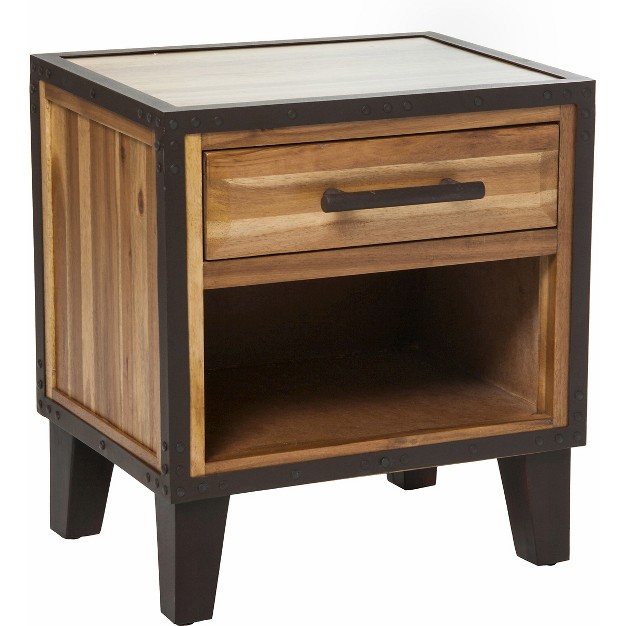 Luna Acacia Wood End Table Natural Christopher Knight Home