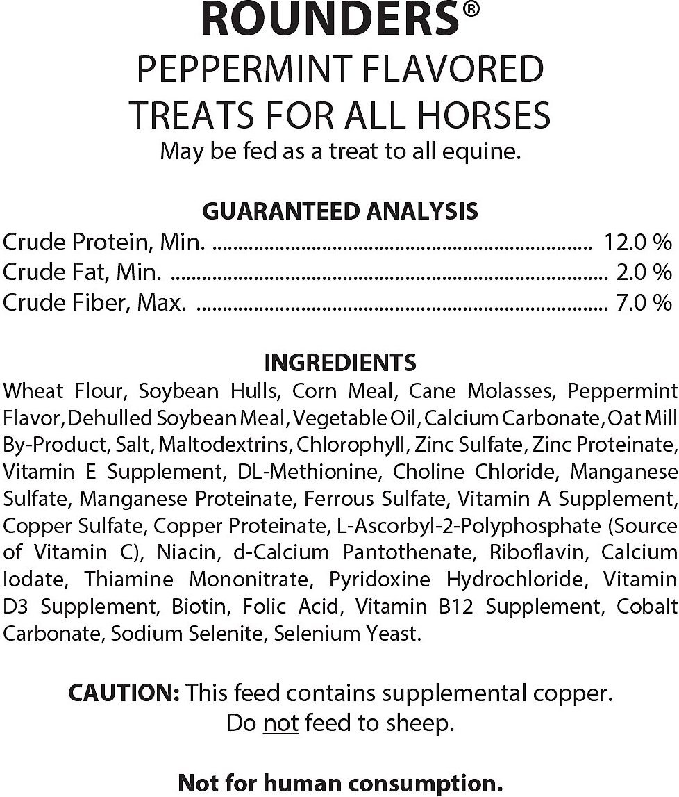 Blue Seal Rounders Peppermint Flavor Horse Treats， 30-oz bag