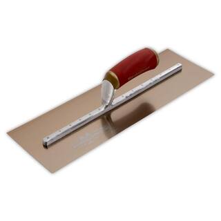 MARSHALLTOWN 16 in. x 5 in. Golden Steel PermaShape Broken-In Finishing Trowel PB165GSD