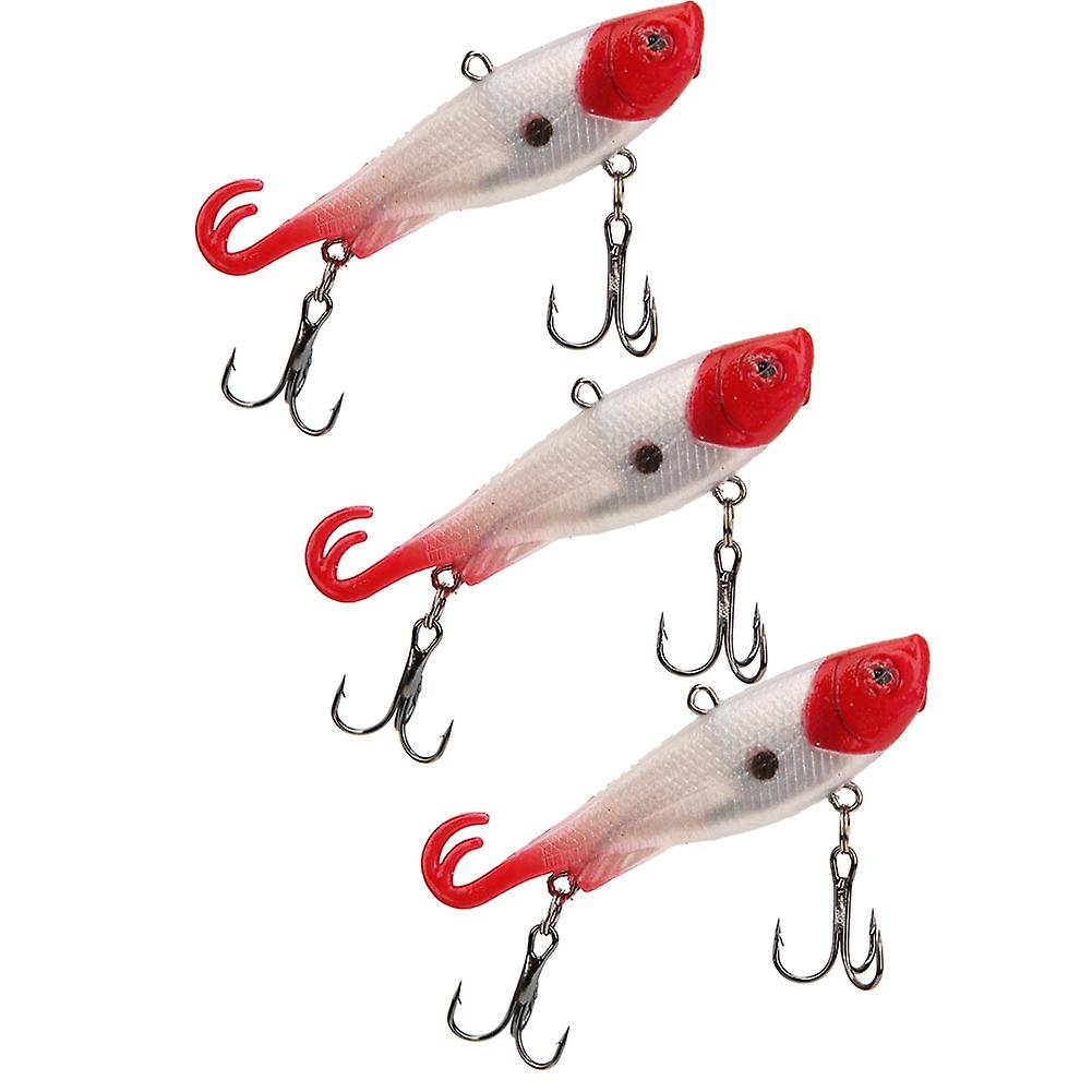 3pcs Double Tail Soft Bait Artificial Simulation Lifelike Ice Fishing Lure Tackle2#