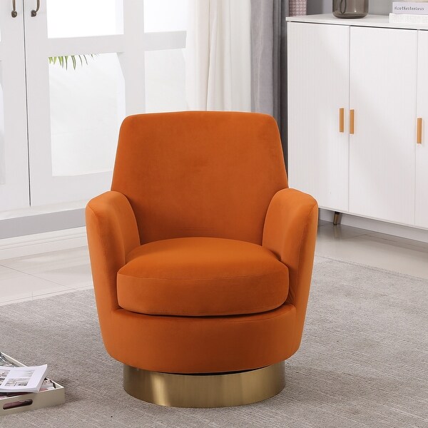 Velvet Swivel Barrel Chair，Swivel Accent Chairs Armchair for Living Room