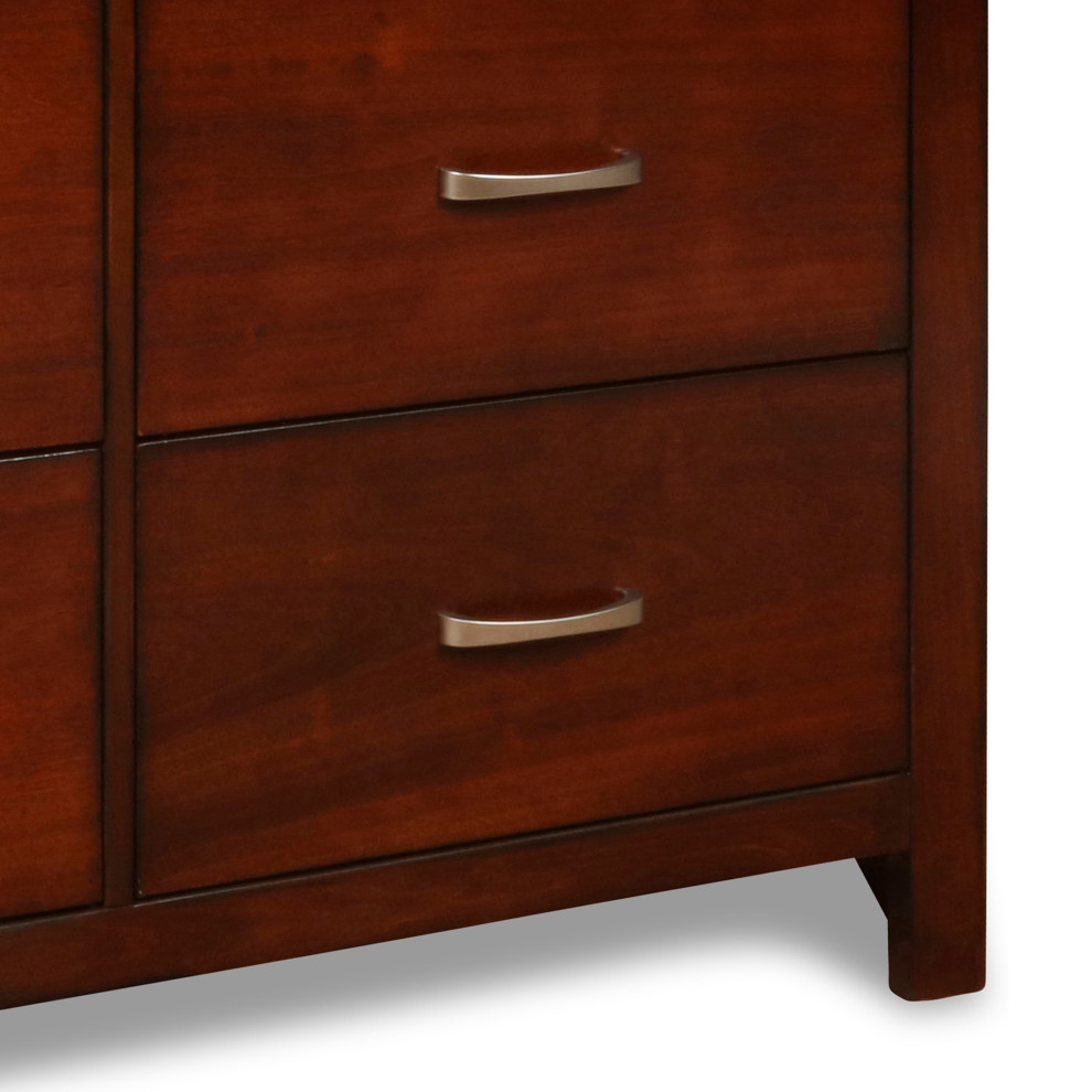 Transitional Style 4 Drawer Wood Media Chest With Open Storage Cherry Brown   Transitional   Media Cabinets   by VirVentures  Houzz