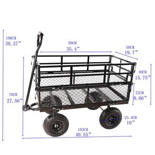 6.36 cu. ft. Steel Wagon Garden Cart for Yard Garden Shipping JX-W22784159