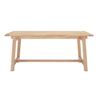 StyleWell Rectangular Trestle Unfinished Natural Pine Wood Table for 6 (68 in. L x 29.75 in. H) T-04