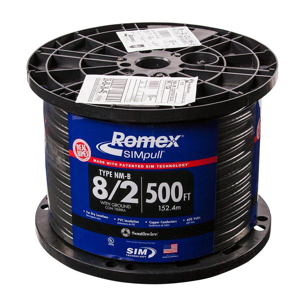 Southwire 500 ft. 82 BlackRed Stranded Romex SIMpull CU NM-B WG Wire 55188801