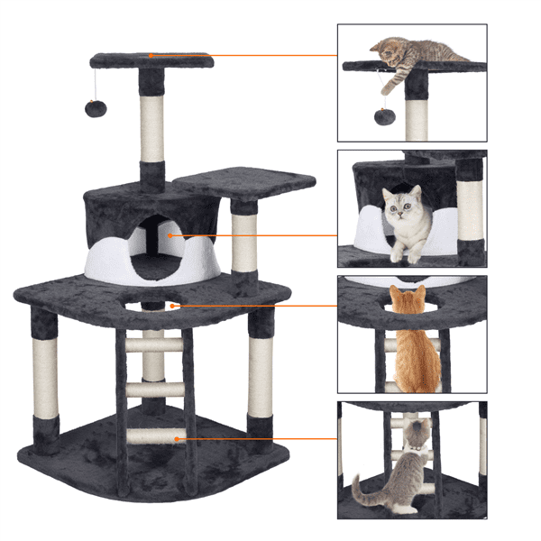 Yaheetech 48'' Cat Tree Scratcher Play House Condo Furniture Bed Post Kitten Pet Play House