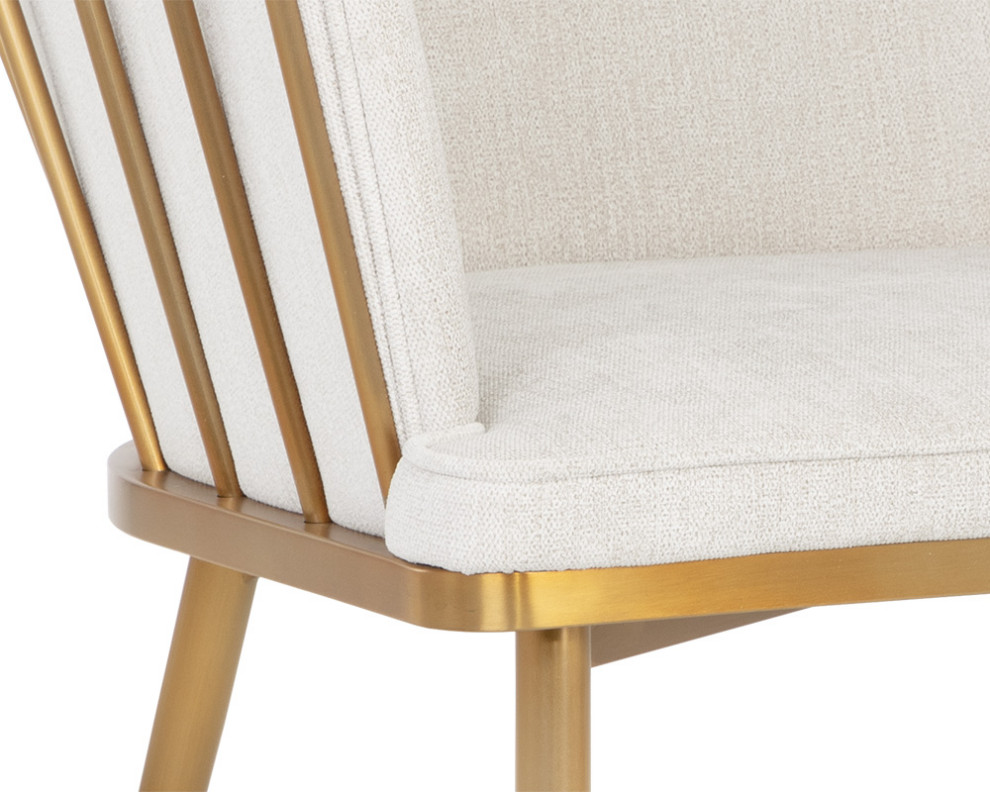 Caily Dining Armchair Polo Club Muslin  Cream   Midcentury   Dining Chairs   by Sunpan Modern Home  Houzz