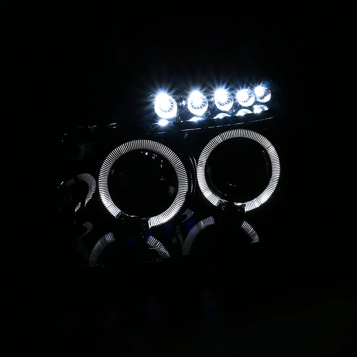 Spec-D Tuning Halo Projector Headlights Glossy Black Housing Smoke Lens Compatible with 2003-2007 Honda Accord 2/4Dr Left + Right Pair Headlamps Assembly