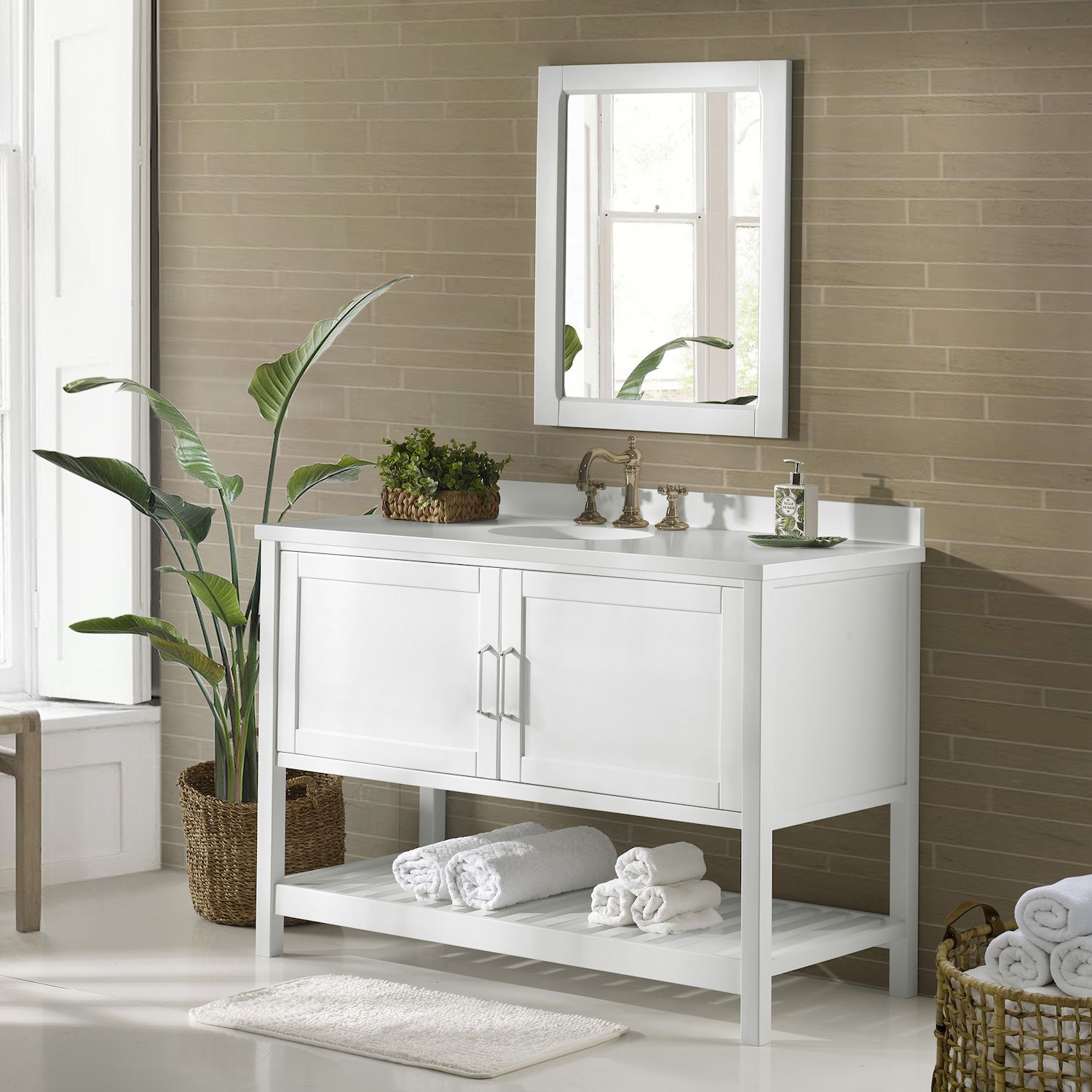 Alaterre Furniture Bennet White Vanity Cabinet