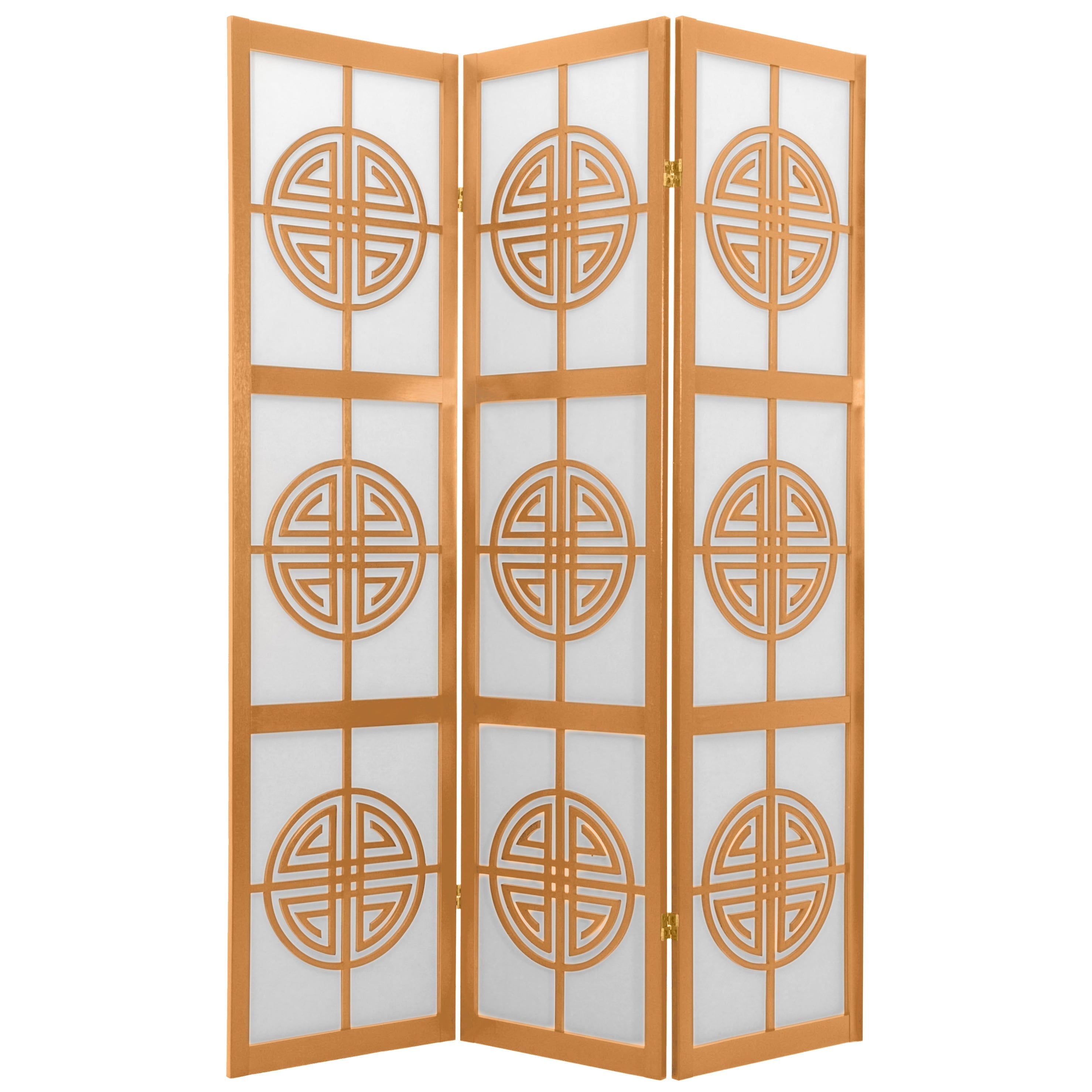 Oriental Furniture 6 ft. Tall Long Life Shoji Screen - 3 Panel - Natural