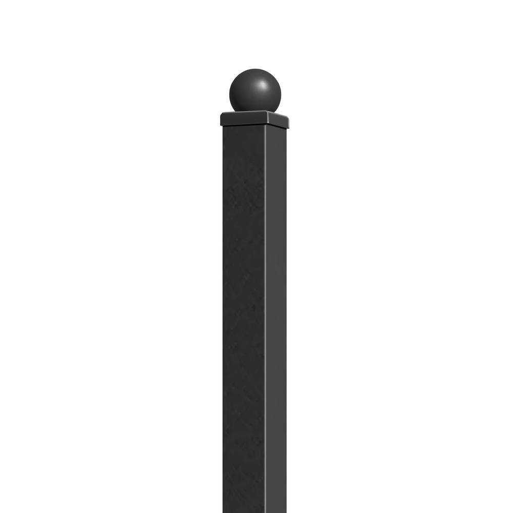 ALEKO Fence Post for 5.5 x 5 Ft. DIY Fence Kits - 7.3 Ft. - Black DIYFPOST-HD