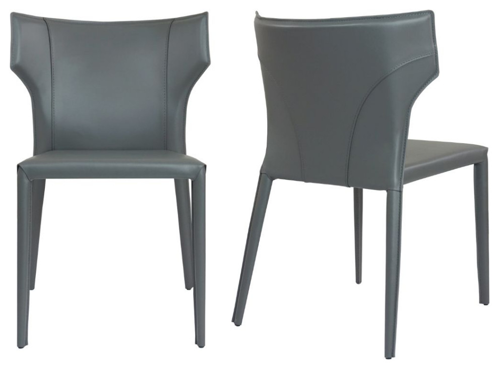 Elite Living Adoro  Set of 2  Wingback Stackable Dining Chair   Midcentury   Dining Chairs   by Elite Living  Houzz