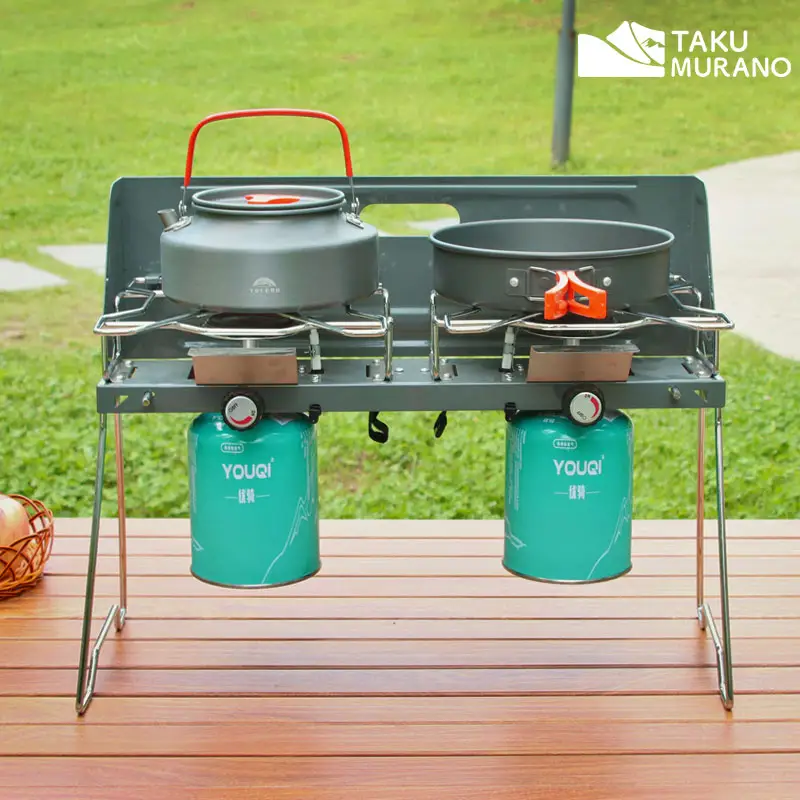 2 burners portable smart commercial outdoor camping bbq butane picnic gas stove