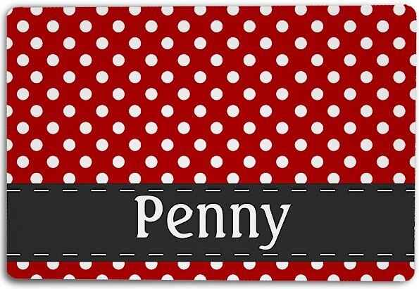 904 Custom Polka Dot Personalized Dog and Cat Placemat