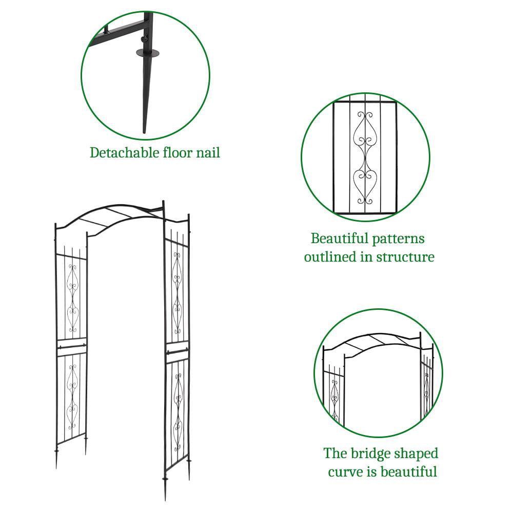 SalonMore 7.5 Ft Garden Arch,Garden Arbor for Various Climbing Plant