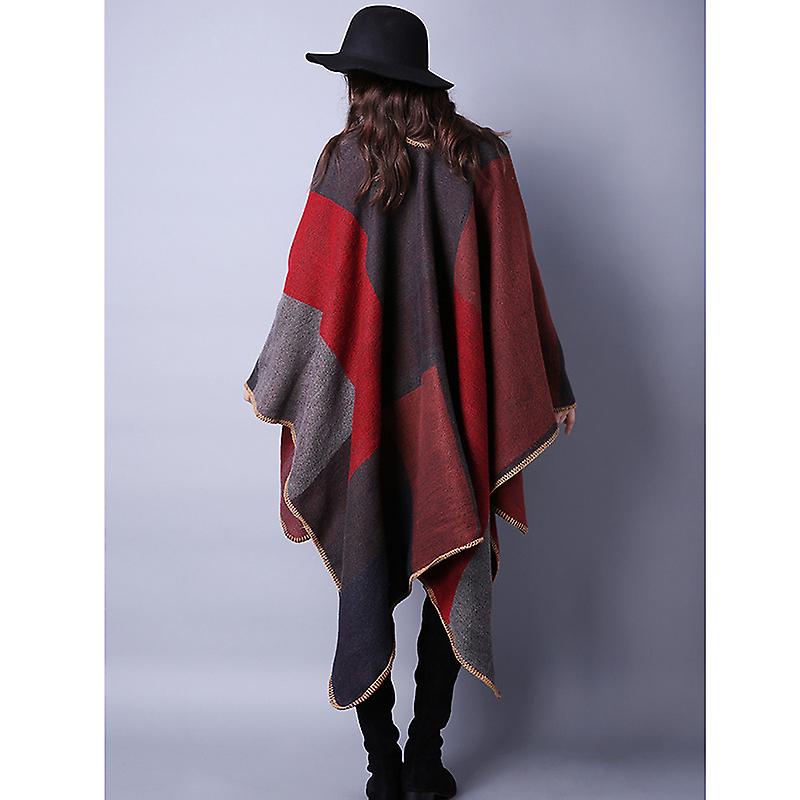 Women's Blanket Shawls Wraps Winter Open Front Poncho Cape Oversized Cardigan Sweater