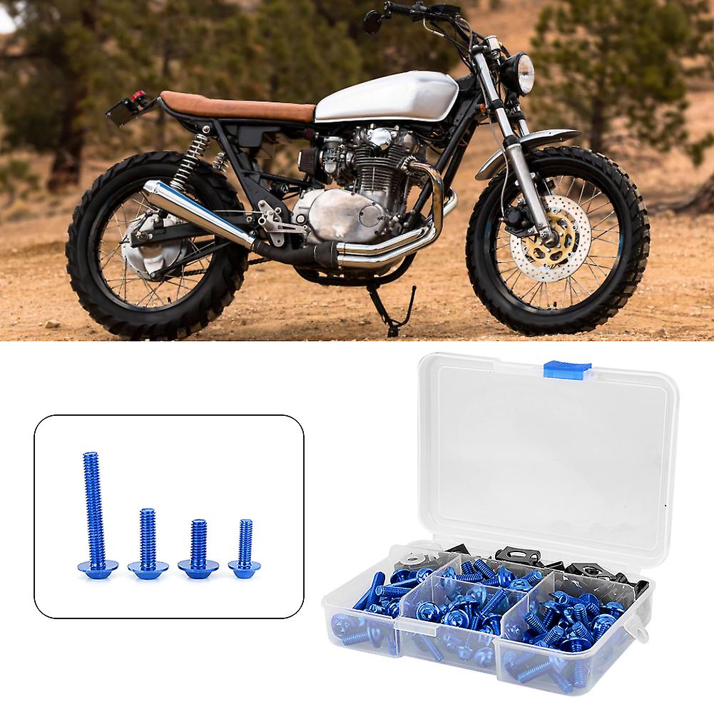 177pcs Motorcycle Screws Fairing Bolt Kit Universal M5 M6 Fit For Yamaha Sportbikesblue