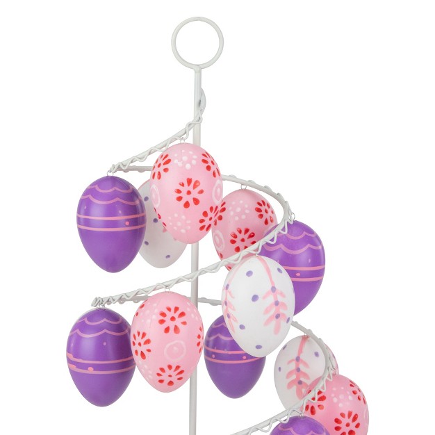 Floral Cut out Spring Easter Egg Tree Decoration White pink