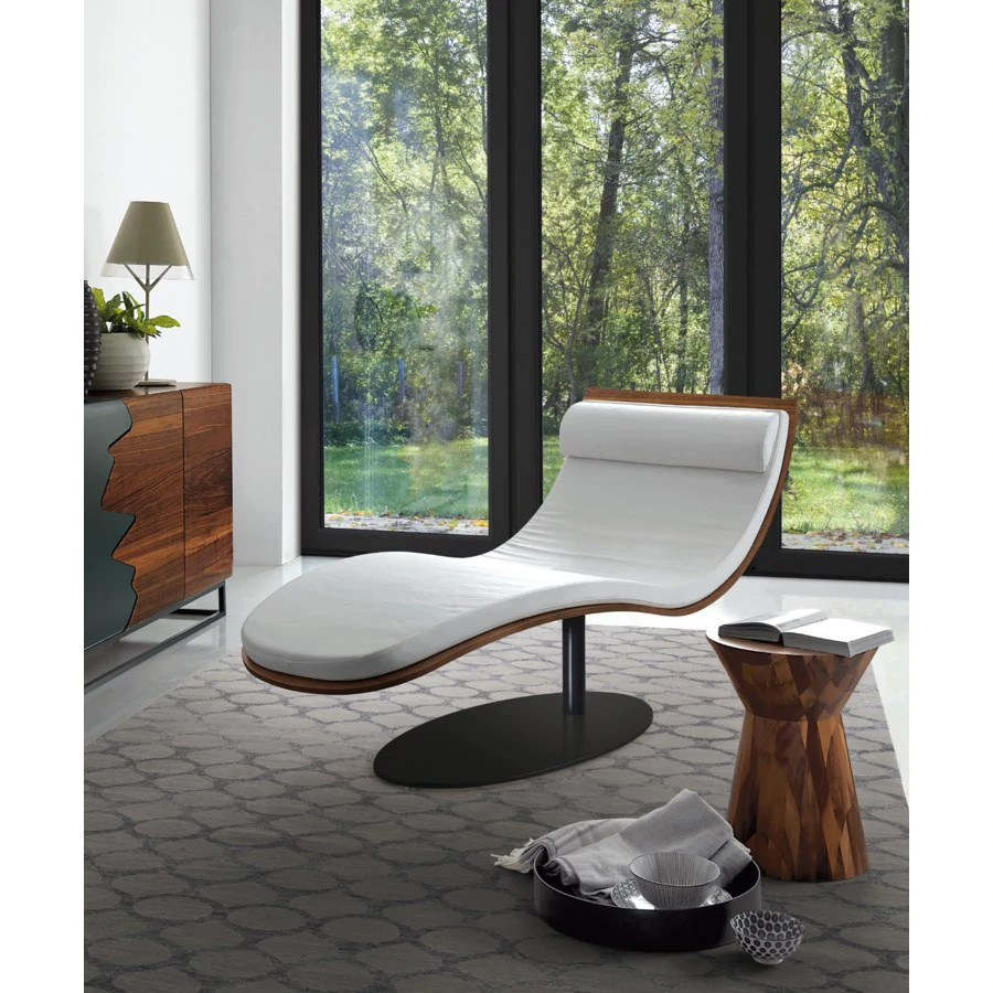 Susana Lounge Chair  White Leather   Contemporary   Indoor Chaise Lounge Chairs   by Rustic Home Furniture Deco  Houzz