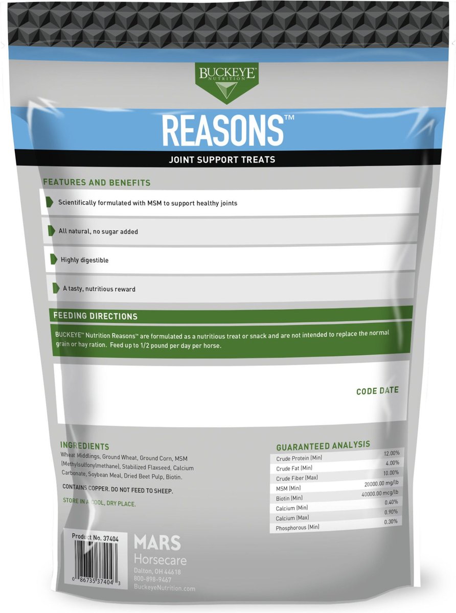 Buckeye Nutrition Reasons Joint Support Horse Treats