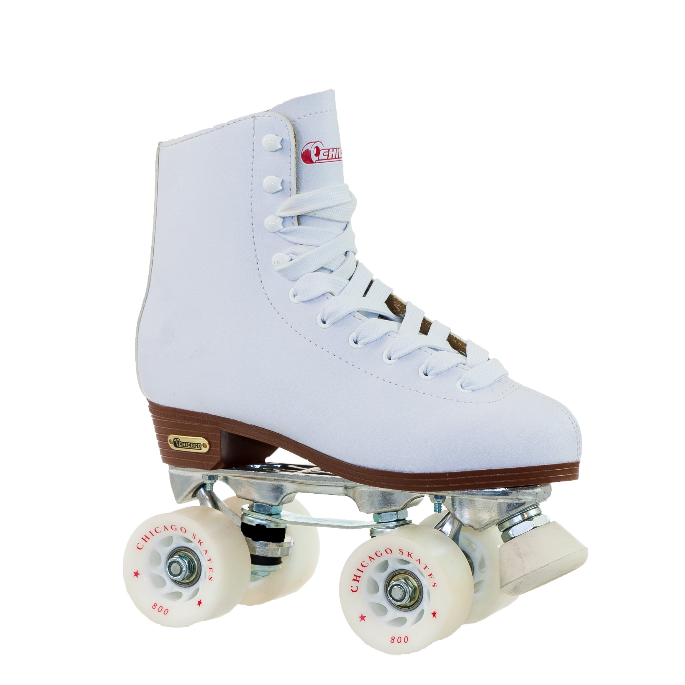 Chicago Skates Ladies Deluxe Quad Roller Skate White Classic Rink, Size 7