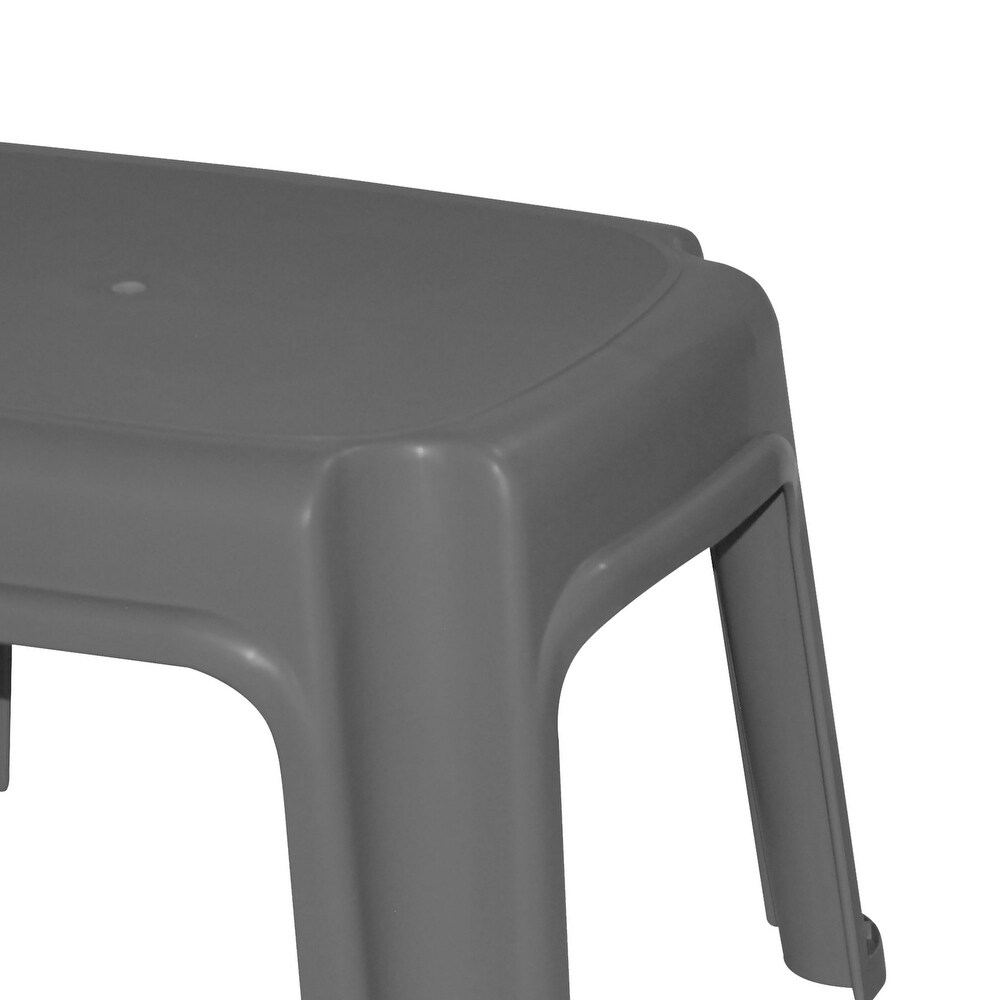 Gracious Living 9.5 Inch Sturdy Non Slip Plastic Single Level Step Stool  Grey   14.50 x 12 x 9.50 inches