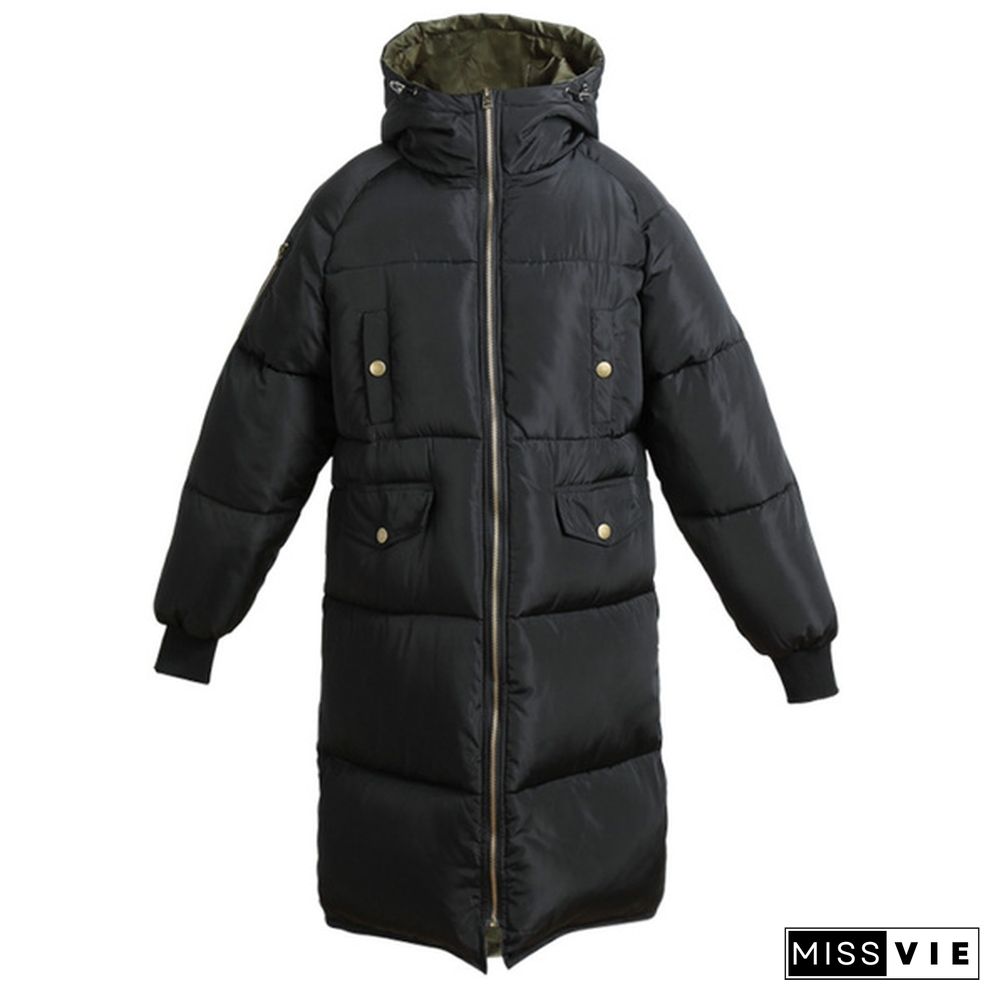 Women Long Puffer Coat Quilted Parka Down Jacket Hooded Oversized Loose