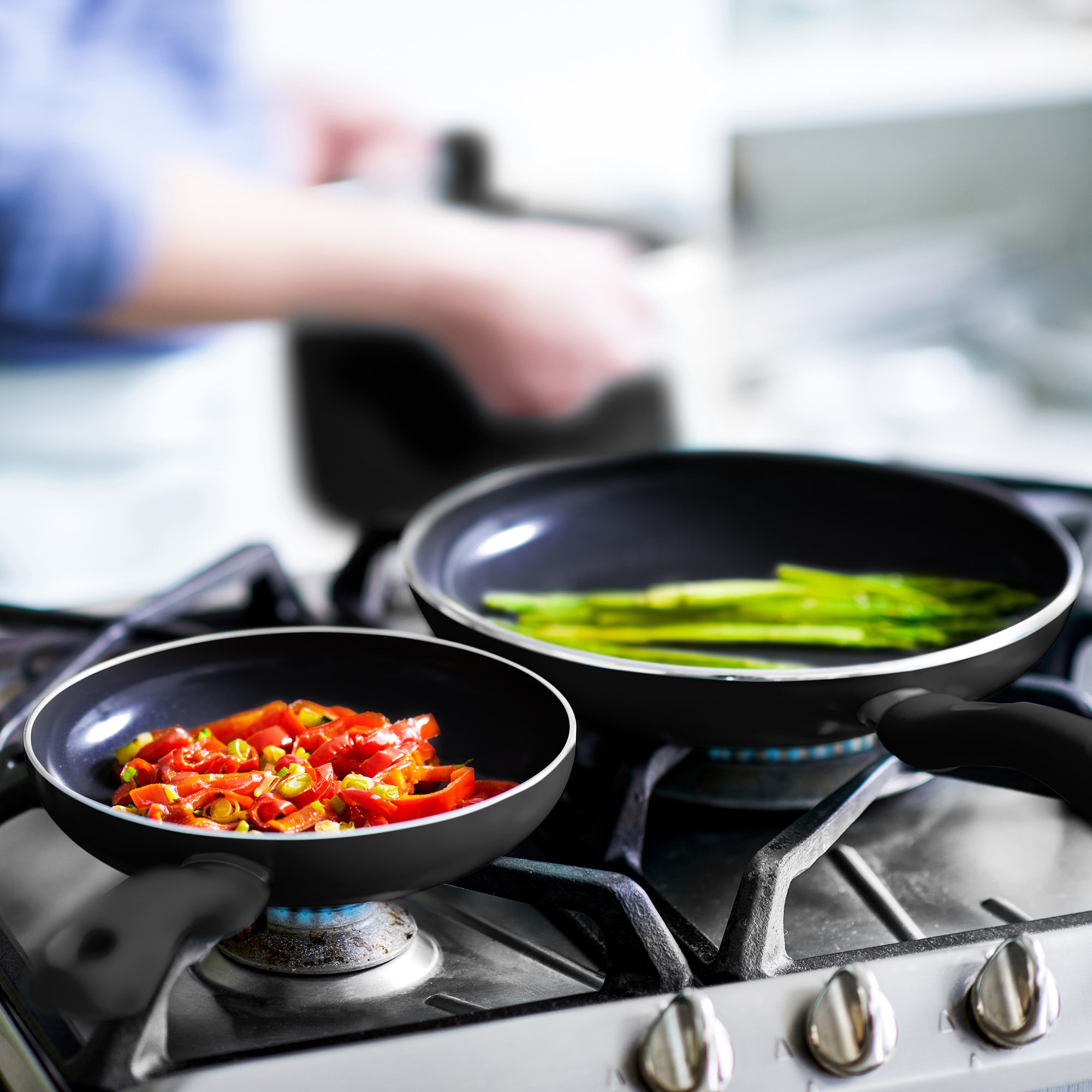 Greenlife Diamond Ceramic Non-stick 13 Piece Cookware Set， Black