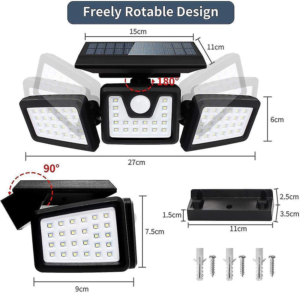 Solar Lights Outdoor， 74 Led Light With Motion Sensor， Waterproof