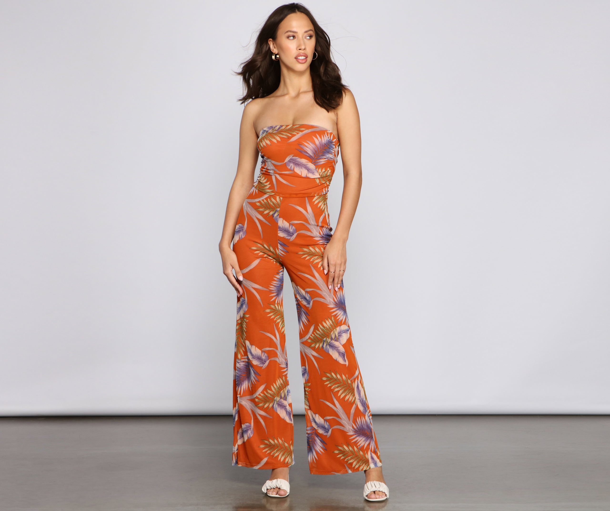 Budding Romance Strapless Floral Jumpsuit