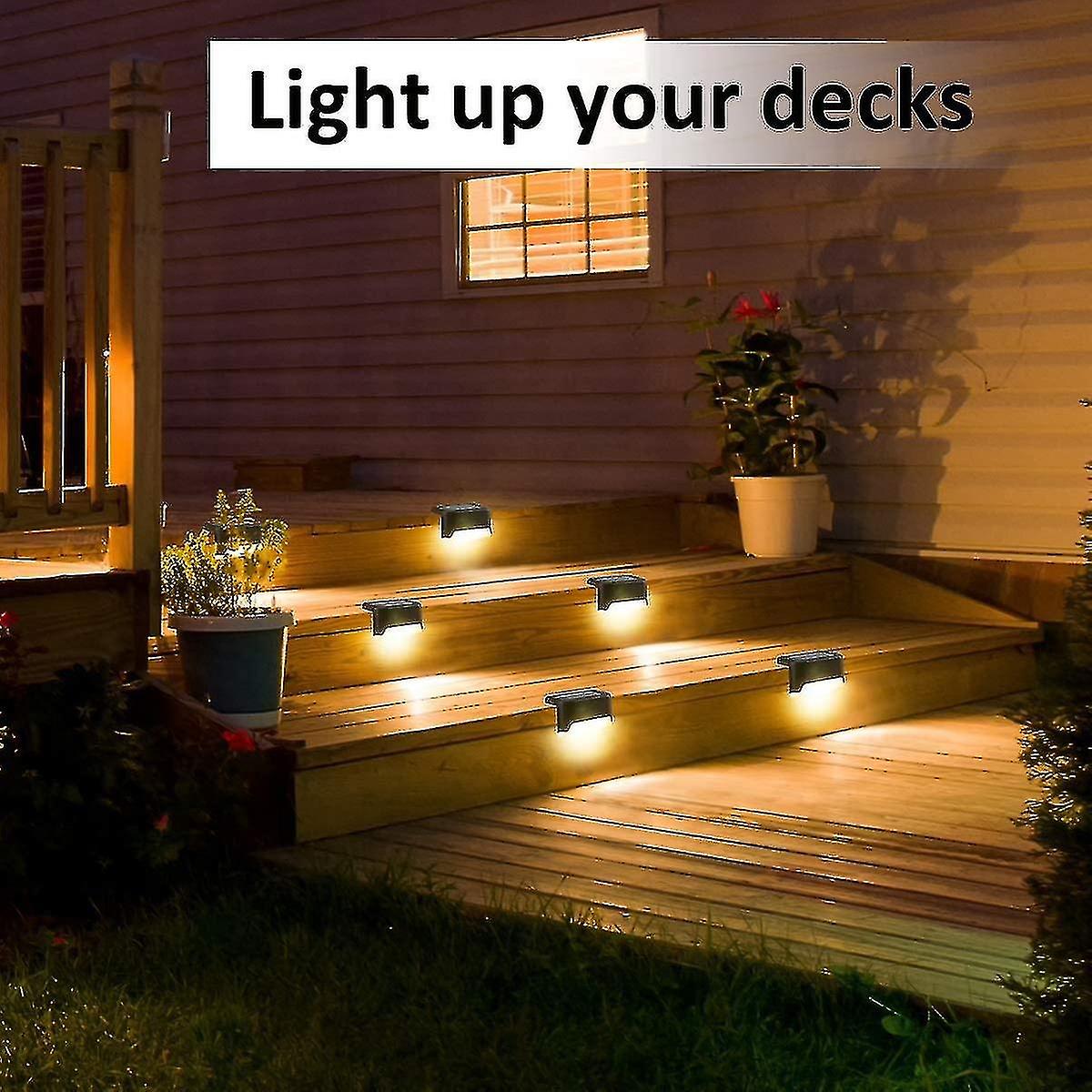 Solar Deck Lights Outdoor 16 Pack， Solar Step Lights Waterproof Led Solar Lights For Outdoor Stairs