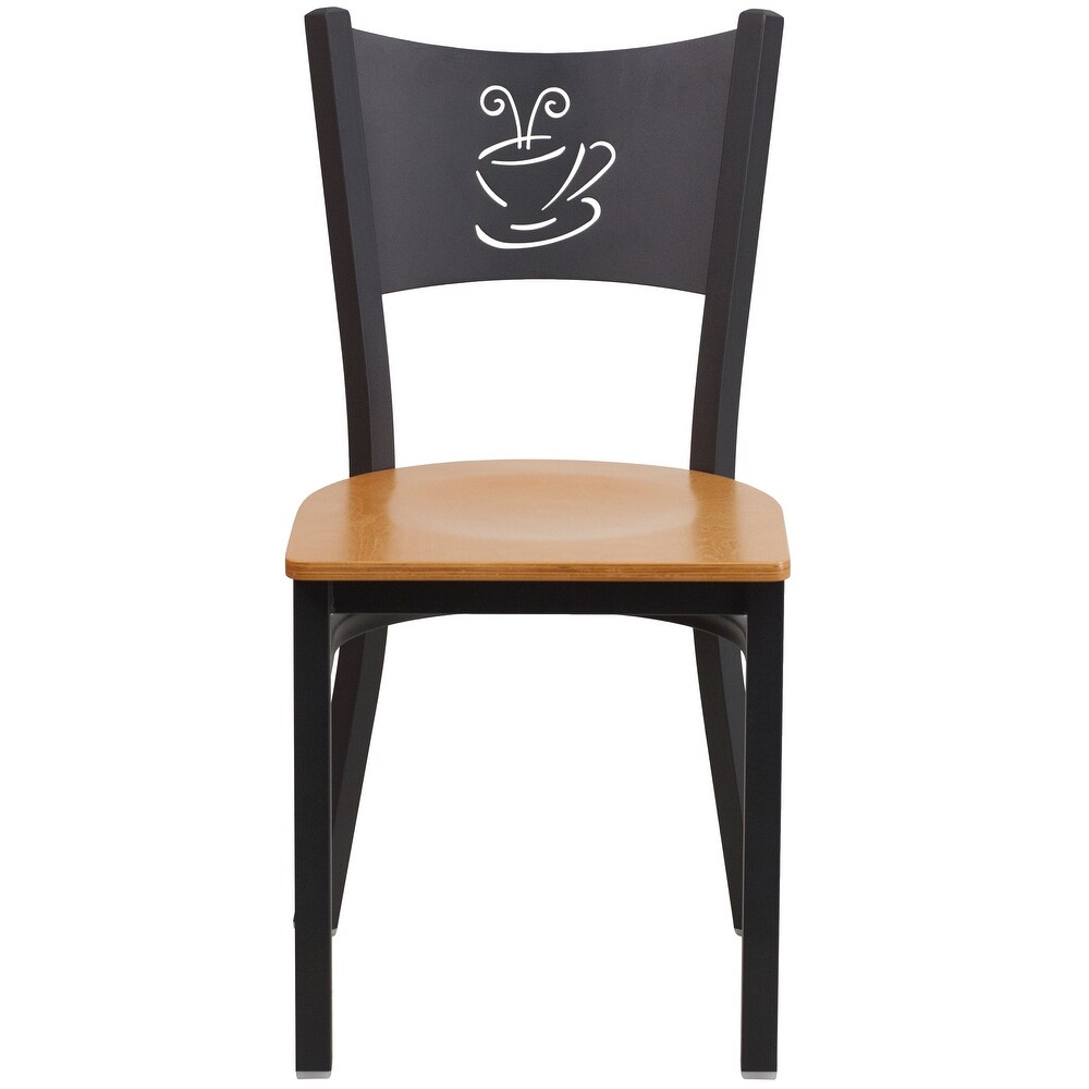 2 Pack Coffee Back Metal Restaurant Chair   17.25\