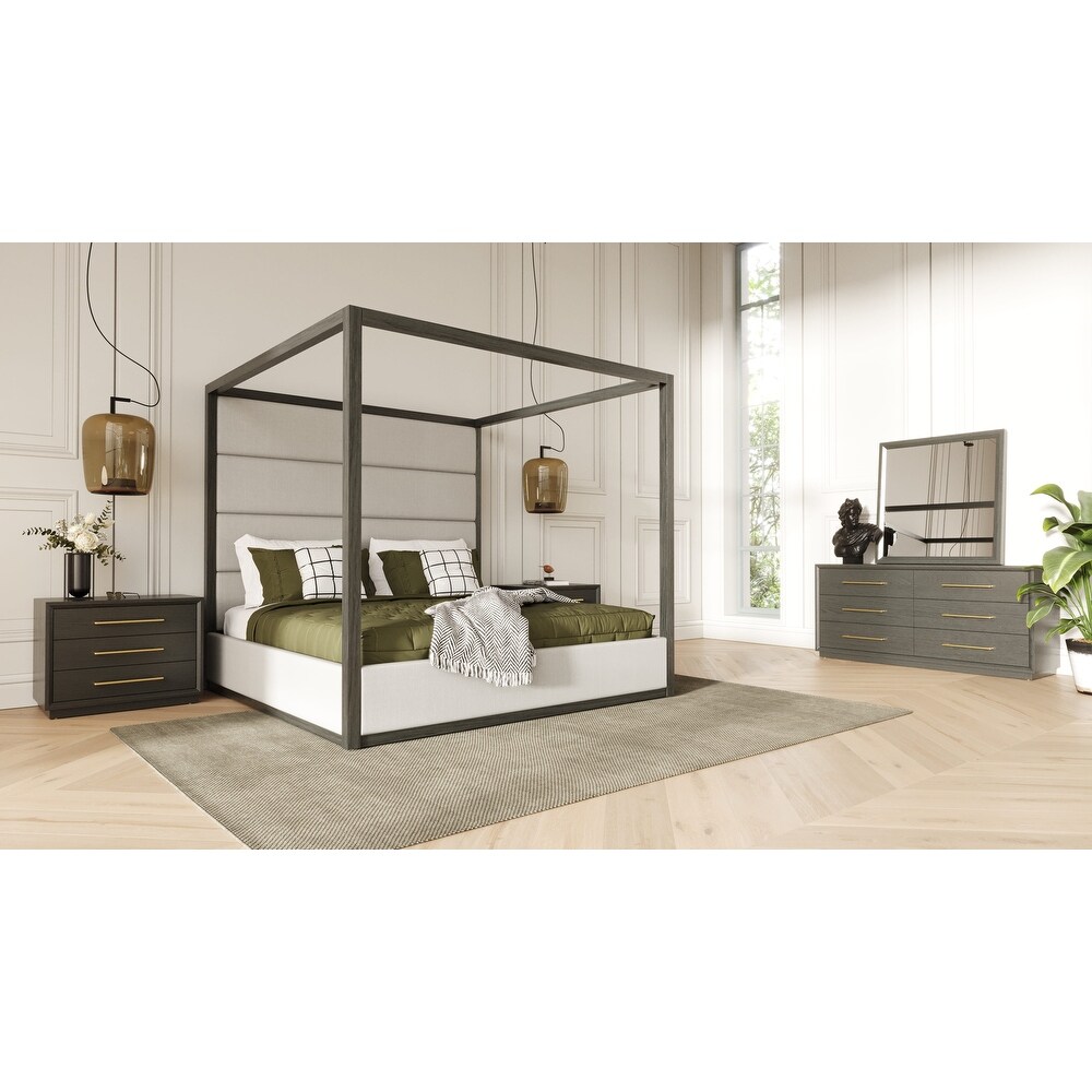 Modrest Manhattan Contemporary Grey and Gold Dresser