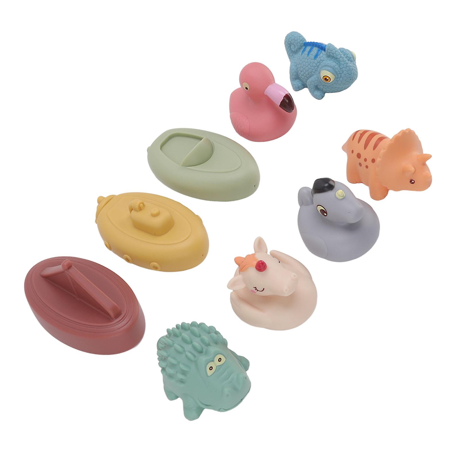 9pcs Toddlers Soft Building Blocks Baby Cute Cartoon Animal Shaped Squeeze Sensory Stacking Blocks Bath Toy