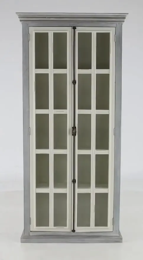 Florence Gray Two Tone Tall Display Cabinet