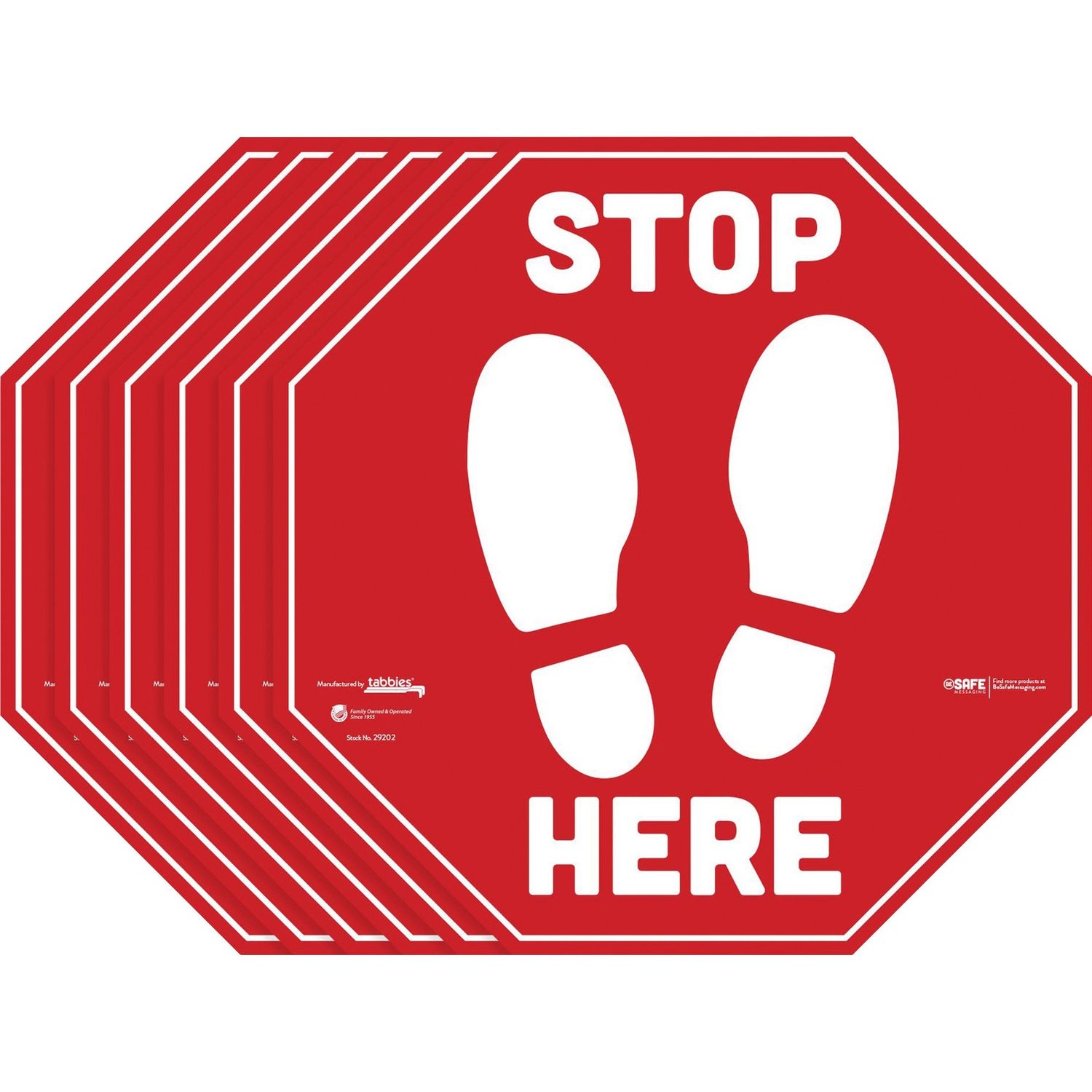 BeSafe STOP HERE Messaging Carpet Decals by TABBIES TAB29202