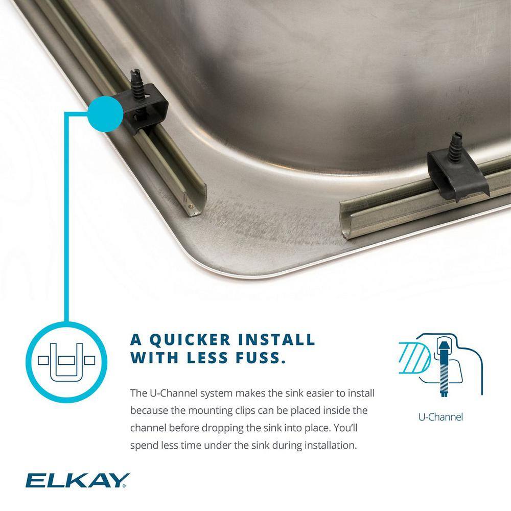 Elkay Celebrity Drop-In Stainless Steel 43 in. 4-Hole Double Bowl Kitchen Sink with Drain VBTHD53