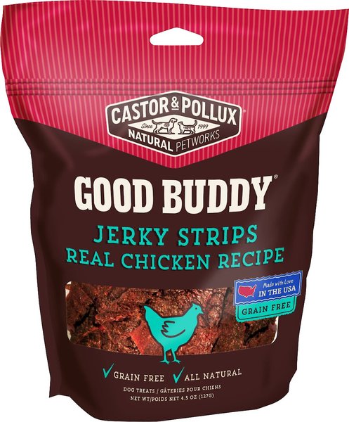 Castor and Pollux Good Buddy Jerky Strips Real Chicken Recipe Grain-Free Dog Treats