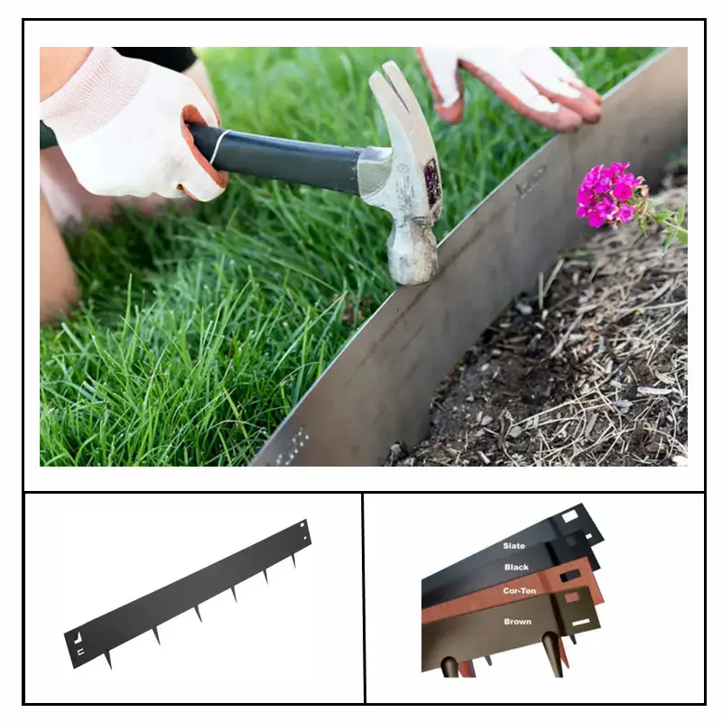 Flexible Metal Garden Edging Border Garden Flower Beds Landscape Edging Kit Steel Raised Edge Metal Decor Outdoor OEM ODM